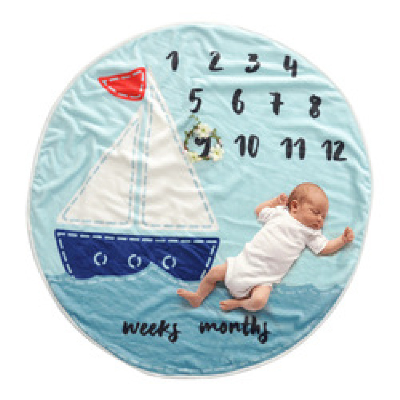 Print Milestone Photography Blanket Animal Background, Hot Selling Baby Soft Bathing Towel/