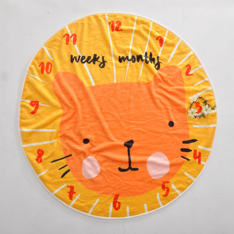 Print Milestone Photography Blanket Animal Background, Hot Selling Baby Soft Bathing Towel/