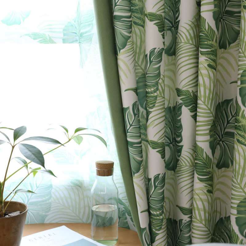 cheap 3D printed beautiful living room curtain american style 100% cotton curtains