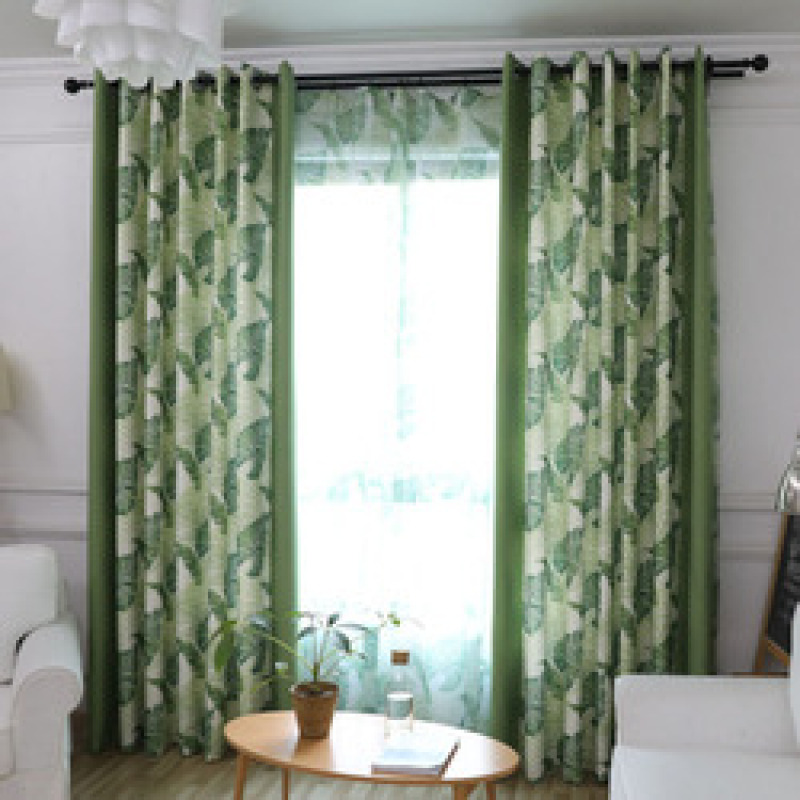 cheap 3D printed beautiful living room curtain american style 100% cotton curtains