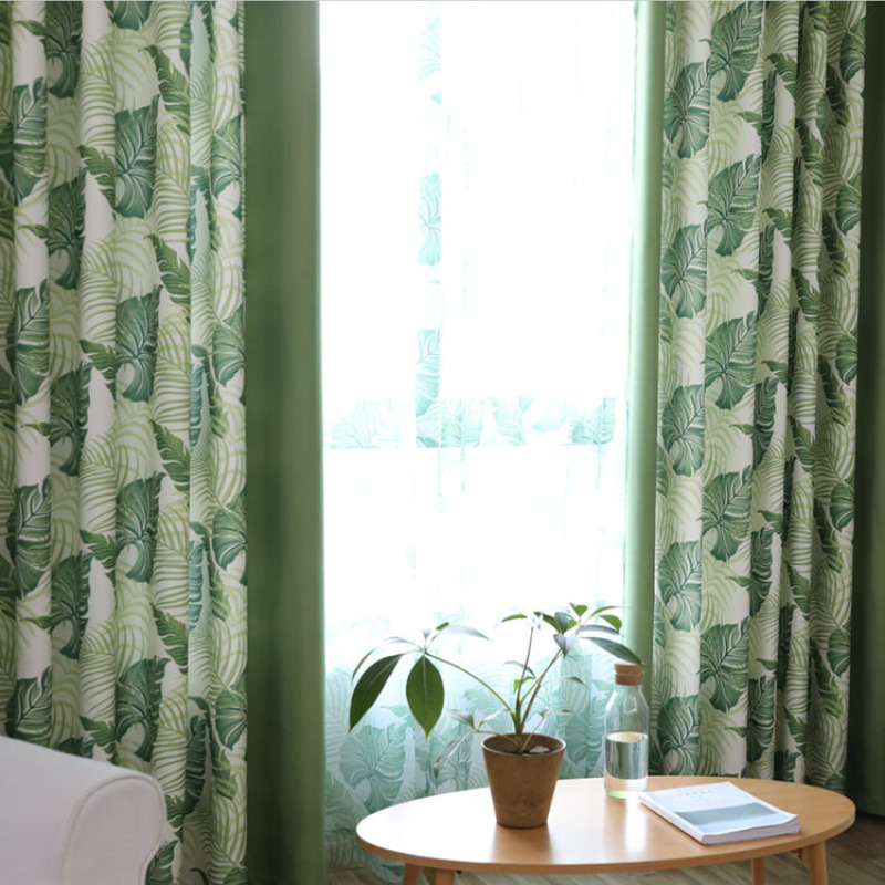 cheap 3D printed beautiful living room curtain american style 100% cotton curtains