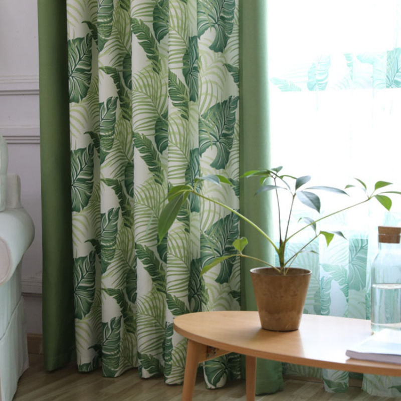 cheap 3D printed beautiful living room curtain american style 100% cotton curtains