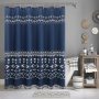 OEM Custom Printing Waffle Weave Shower Curtains,  Factory Wholesale Shower Curtains with Tassel$