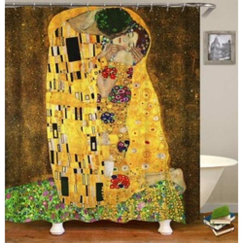 Rideau de douche imperméable à motif de vagues de la mer de Kanagawa, imprimé numérique, vente en gros