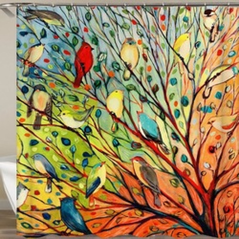 Rideau de douche imperméable à motif de vagues de la mer de Kanagawa, imprimé numérique, vente en gros