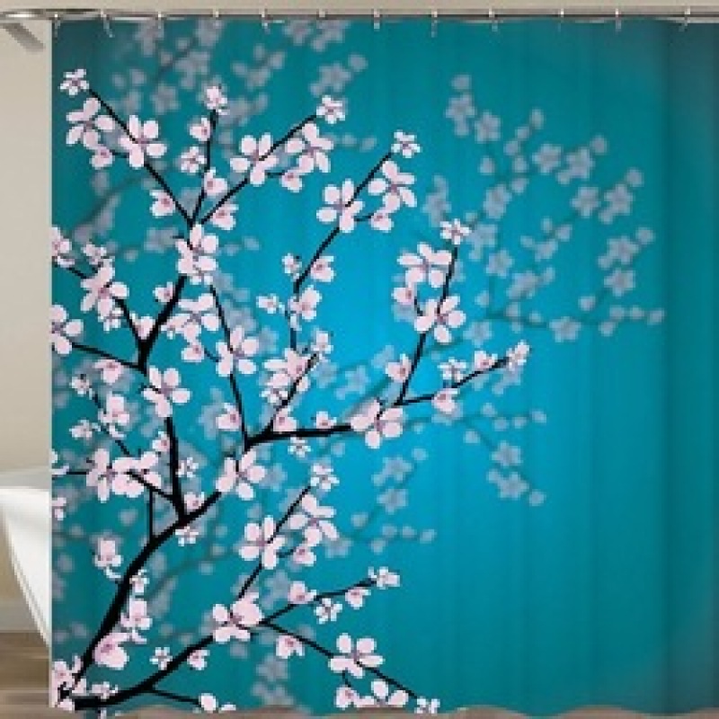 Rideau de douche imperméable à motif de vagues de la mer de Kanagawa, imprimé numérique, vente en gros