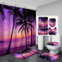 Drop shipping Digital Printing Custom Sublimation Shower Curtain,Gradient Color Printed Bathroom Shower Curtain Waterproof/