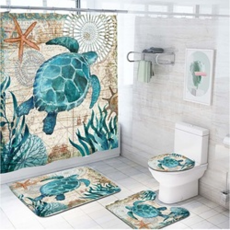 Drop shipping Digital Printing Custom Sublimation Shower Curtain,Gradient Color Printed Bathroom Shower Curtain Waterproof/