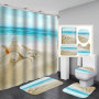 Drop shipping Digital Printing Custom Sublimation Shower Curtain,Gradient Color Printed Bathroom Shower Curtain Waterproof/