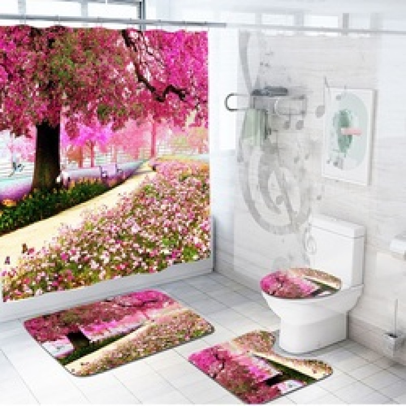 Drop shipping Digital Printing Custom Sublimation Shower Curtain,Gradient Color Printed Bathroom Shower Curtain Waterproof/