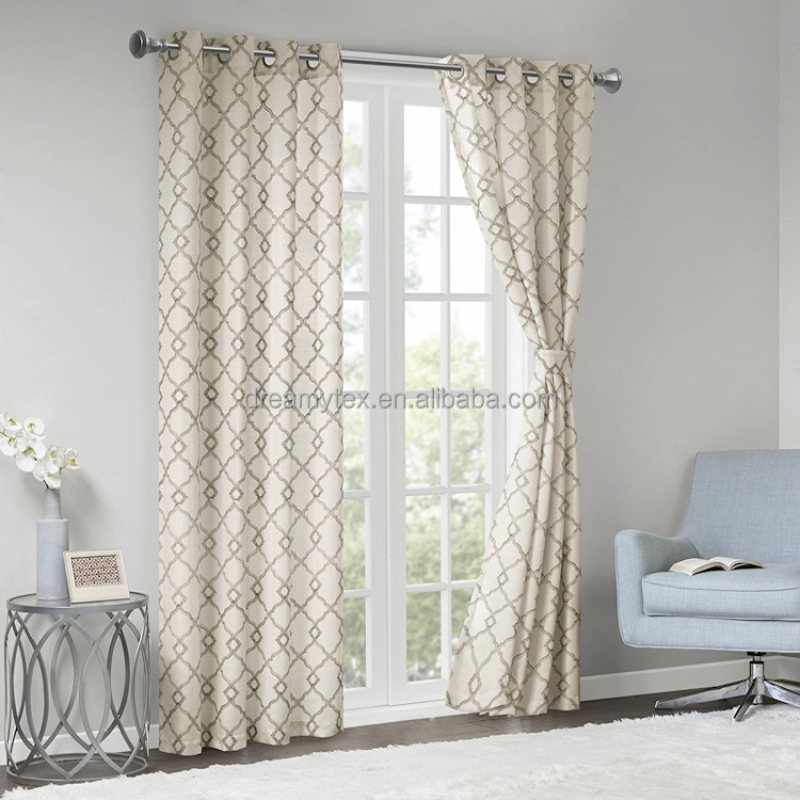 wholesale custom new design design pvc window panel embroidered curtain