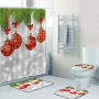 2022 Custom Printed With Shower Curtain And Rugs, Hot Thick Christmas Shower Curtain Set#