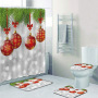 2022 Custom Printed With Shower Curtain And Rugs, Hot Thick Christmas Shower Curtain Set#