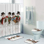 2022 Custom Printed With Shower Curtain And Rugs, Hot Thick Christmas Shower Curtain Set#