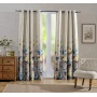 artistic floral design traditional blackout window curtain
