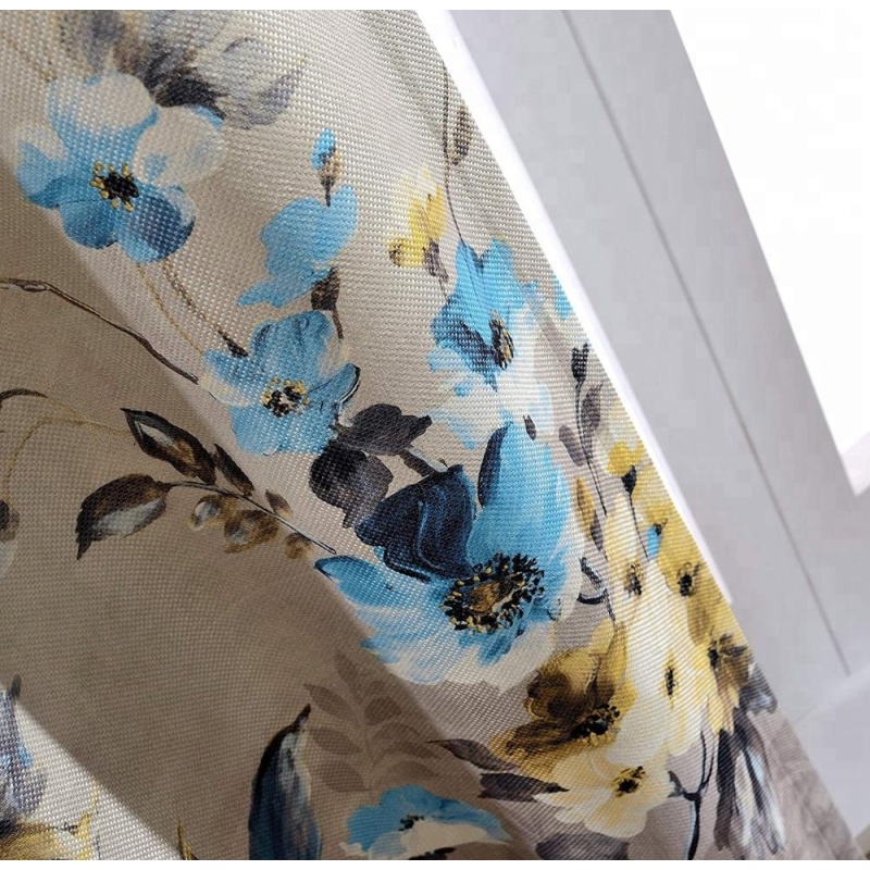 artistic floral design traditional blackout window curtain