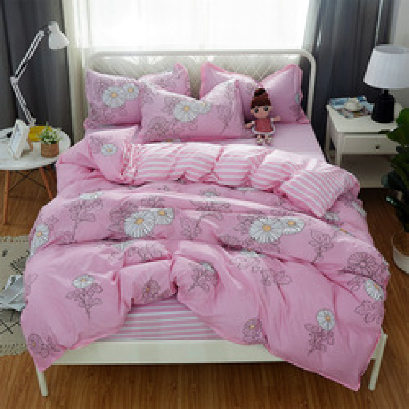 Amazon Hot Sale 4 Piece Suit Bedding Set Baby Bedsheet, Student Dormitory Cartoon Bedding Sets/