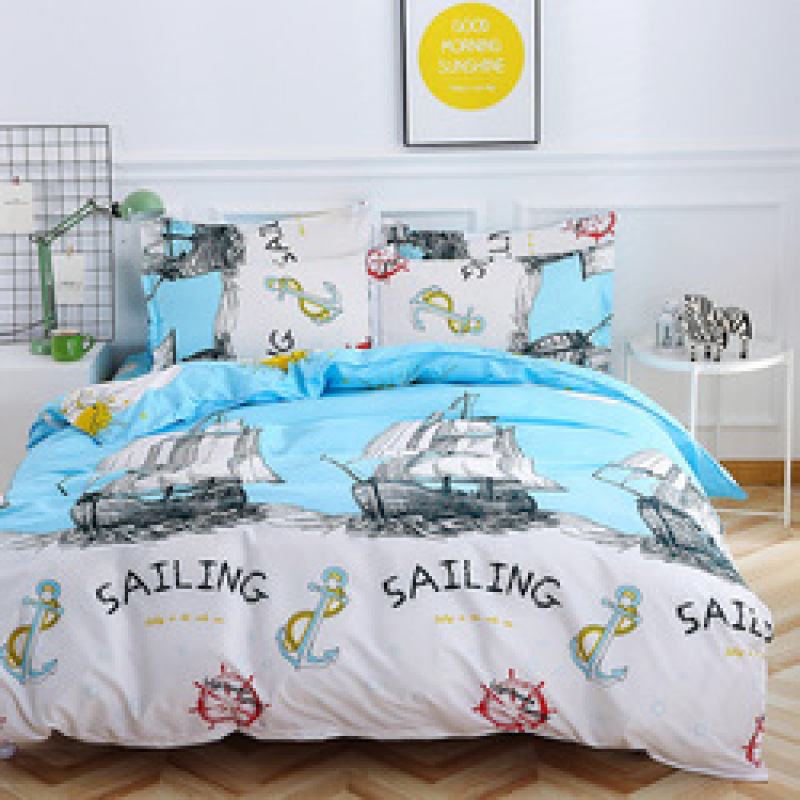 Amazon Hot Sale 4 Piece Suit Bedding Set Baby Bedsheet, Student Dormitory Cartoon Bedding Sets/