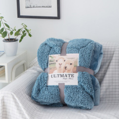 Amazon Hot Selling Double-layer Wool Blanket, European Flannel Sherpa Blanket/