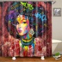 Bathroom Accessories Blackout Water Proof Shower Curtain Fabric, African American Products 3D Shower Curtain Set/