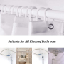 Waterproof Corrugated Edge Shower Curtain, Home Decor Ruffle Bathroom Curtains, Solid White and Gray New/