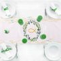 270 x 30 cm Table Runner Christening with Fish Motif., Jute Wreath Pattern Table Runner Decoration#