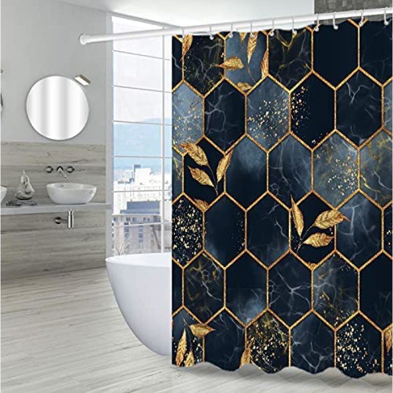 Marble Texture Shower Curtain Color Pattern Background Waterproof Bathroom Curtains Bathtub Decor Screen Hooks Bathroom Products