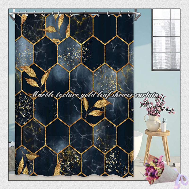 Marble Texture Shower Curtain Color Pattern Background Waterproof Bathroom Curtains Bathtub Decor Screen Hooks Bathroom Products