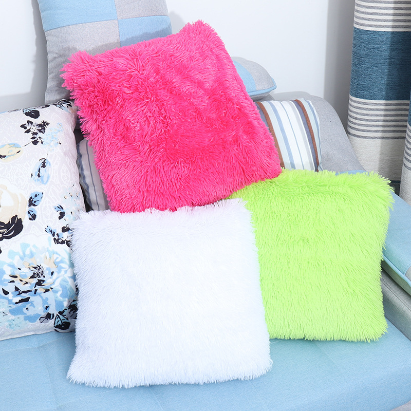 Soft Fur Plush Cushion Cover, New Fluff Plush Pillow Case/