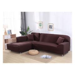 Wholesale Home Decoration Item 100% Polyester Sofa Cover L Shape Couch, 1/2/3/4Seaters Solid Black Sofa SlipCovers/