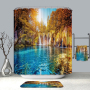 Cheap Natural Landscape Water Proof Shower Curtain Fabric, New Custom Shower Curtain Bathroom Sets/