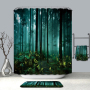 Cheap Natural Landscape Water Proof Shower Curtain Fabric, New Custom Shower Curtain Bathroom Sets/