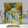 Cheap Natural Landscape Water Proof Shower Curtain Fabric, New Custom Shower Curtain Bathroom Sets/