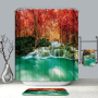 Cheap Natural Landscape Water Proof Shower Curtain Fabric, New Custom Shower Curtain Bathroom Sets/