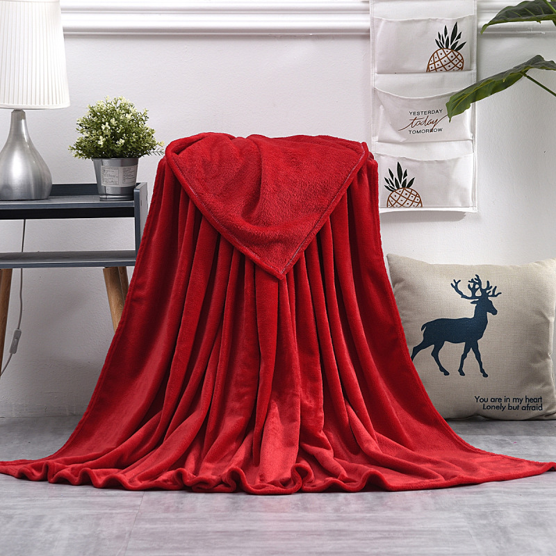 Wholesale cheap solid color flannel blanket summer blanket /coverlet soft blanket#
