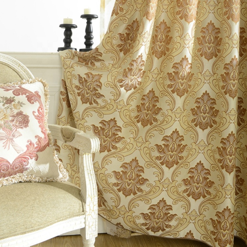 Textiles high quality blackout luxury Jacquard Panel fancy curtains