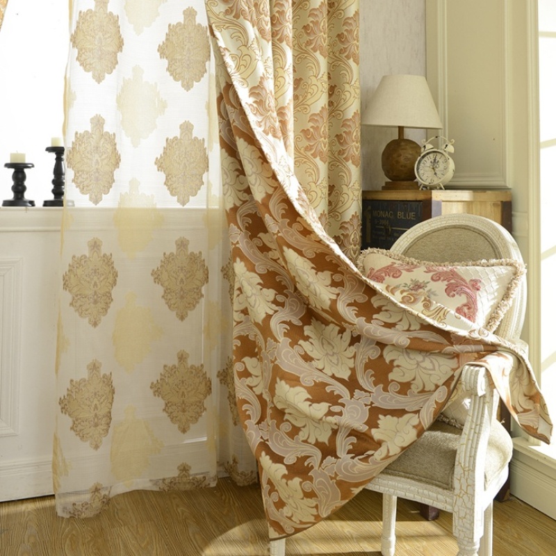 Textiles high quality blackout luxury Jacquard Panel fancy curtains
