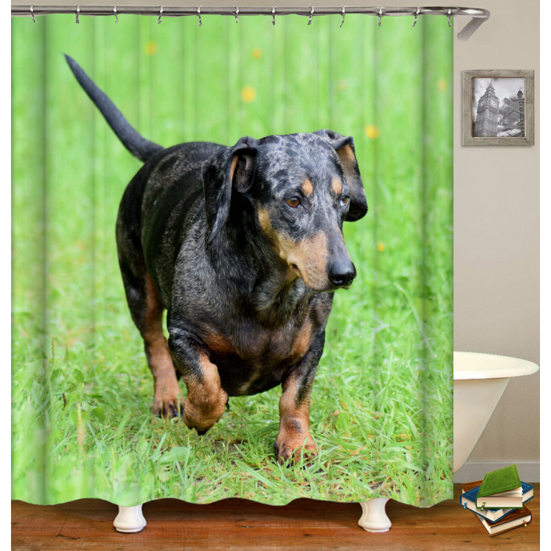 Drop Shipping Cute Pets Printed Wholesale Waterproof Shower Curtain,Made In China Custom Design Bath Rug Shower Curtain#