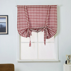 Buffalo Check Plaid Gingham Custom Fit Farmhouse Window Curtain Tie Up Shades