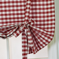 Buffalo Check Plaid Gingham Custom Fit Farmhouse Window Curtain Tie Up Shades