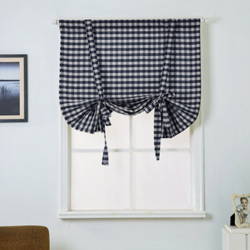Buffalo Check Plaid Gingham Custom Fit Farmhouse Window Curtain Tie Up Shades