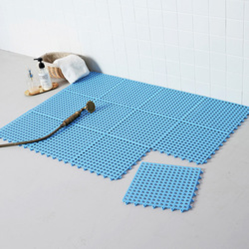 HOT Splicing non-slip hollow can be cut to customize 30*30*1cm DIY color plastic bathroom mat with suction cup