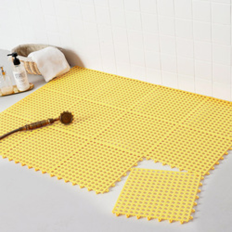 HOT Splicing non-slip hollow can be cut to customize 30*30*1cm DIY color plastic bathroom mat with suction cup