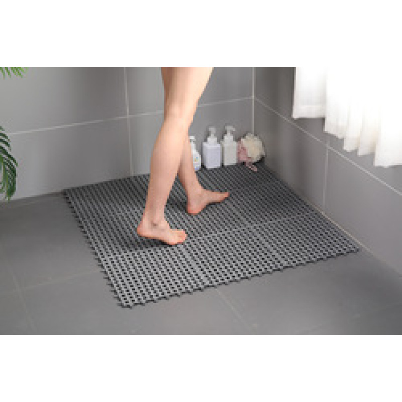 HOT Splicing non-slip hollow can be cut to customize 30*30*1cm DIY color plastic bathroom mat with suction cup