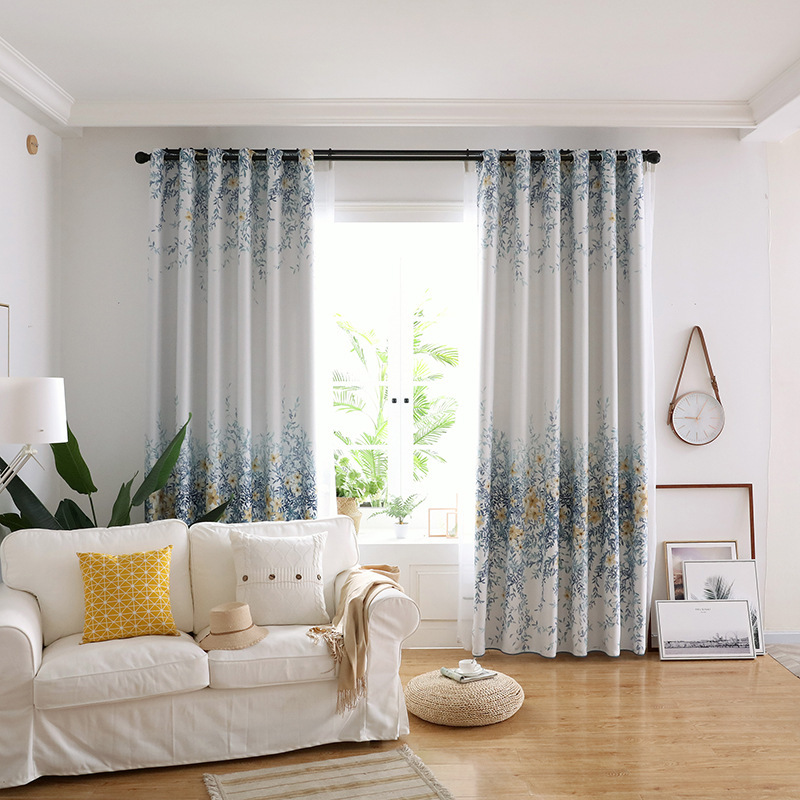 Online sale window curtains living room modele de rideaux salon, New product ideas 2019 readymade durable printing curtain