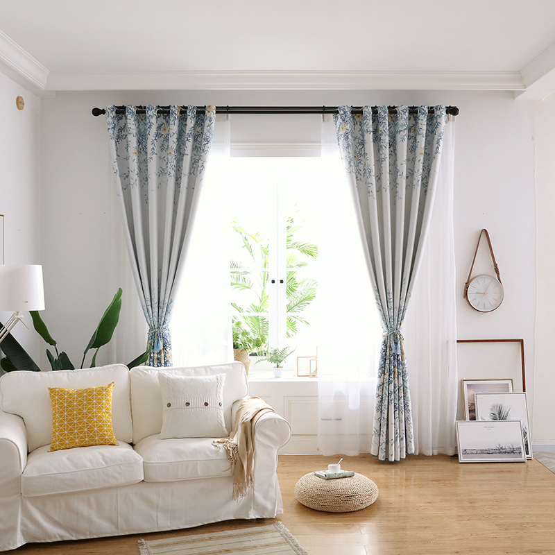 Online sale window curtains living room modele de rideaux salon, New product ideas 2019 readymade durable printing curtain