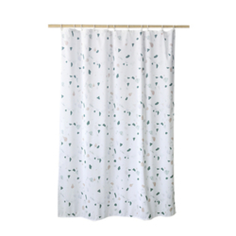 Bathroom Bathroom Terrazzo Shower Curtain, Free Of Perforated Waterproof Thickening Mold Shower Curtain/