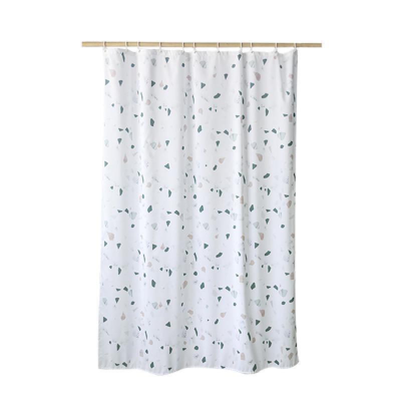 Bathroom Bathroom Terrazzo Shower Curtain, Free Of Perforated Waterproof Thickening Mold Shower Curtain/