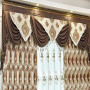 Jacquard Curtain Fabric China, Sheer Embroidered European Curtains With Valance For The Living Room Luxury/