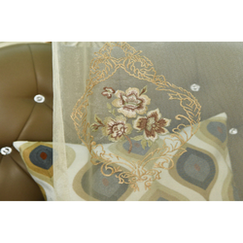 Jacquard Curtain Fabric China, Sheer Embroidered European Curtains With Valance For The Living Room Luxury/